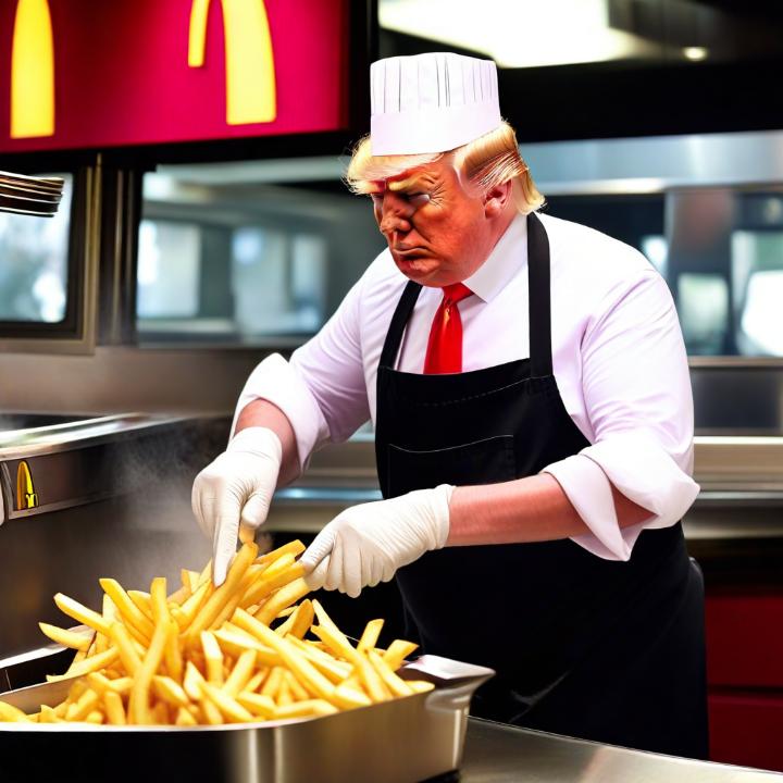 Trump Fries McDonald’s Fries to Dispute Harris’ Job Claim